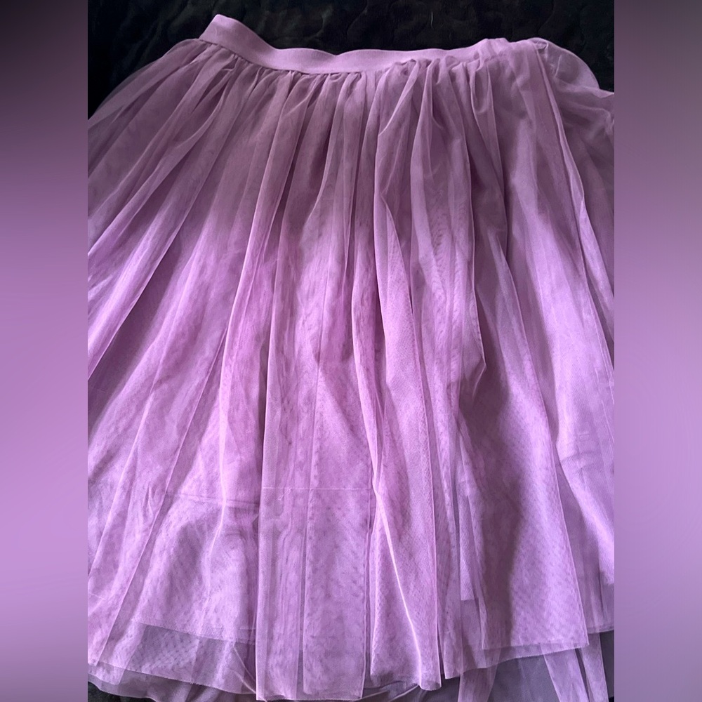 Purple tulle midi skirt